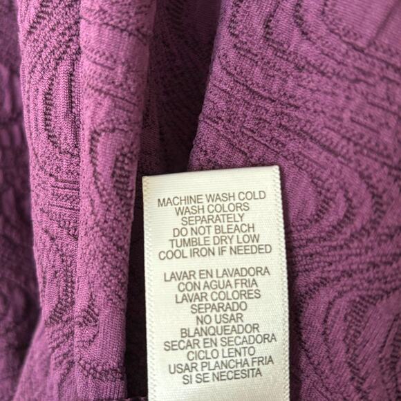 Danny & Nicole Womens 2X Purple Textured Knit Fit & Flare Dress Career Party - Picture 7 of 9